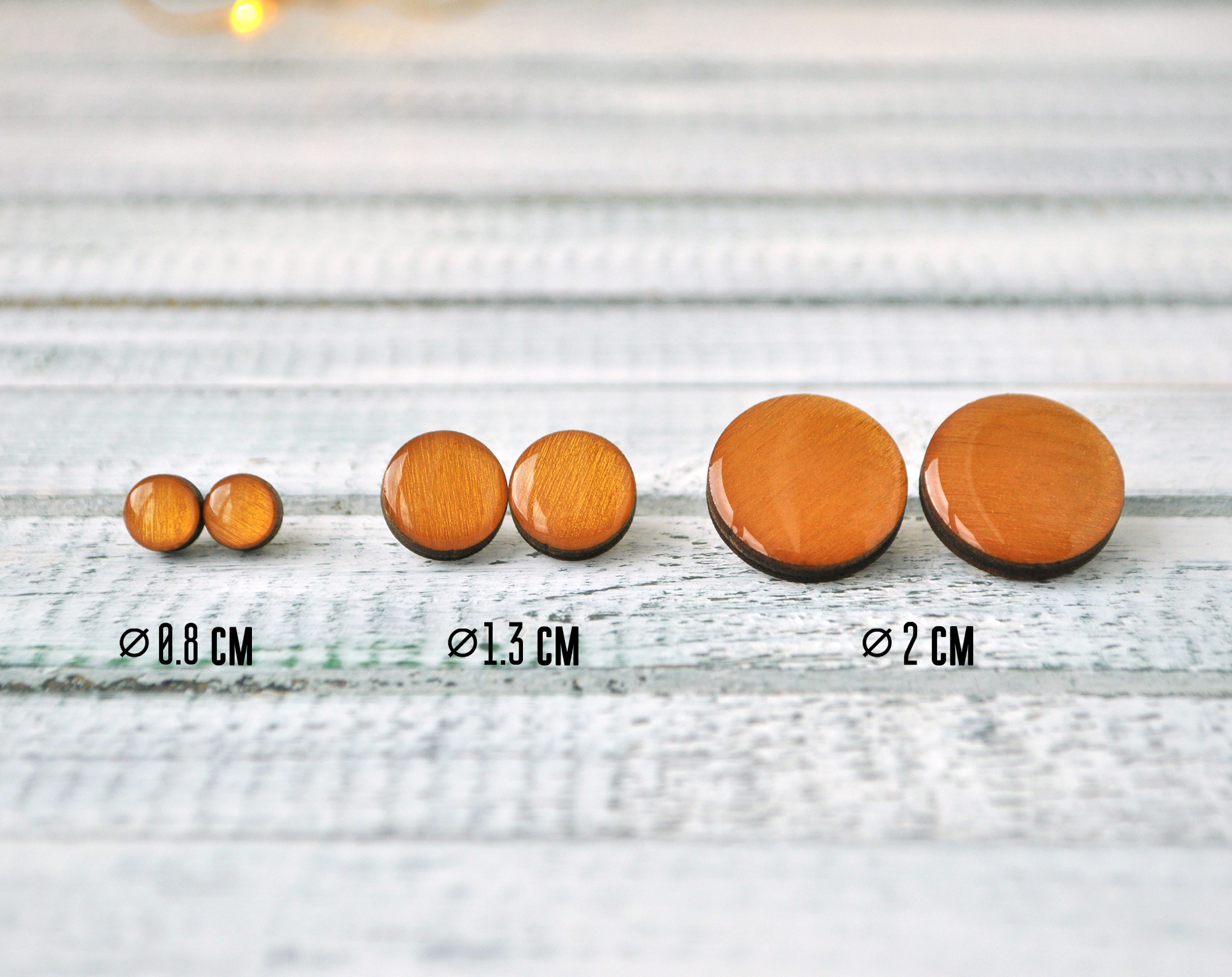 Gold - круги серьги-гвоздики разных размеров ручной работы купить